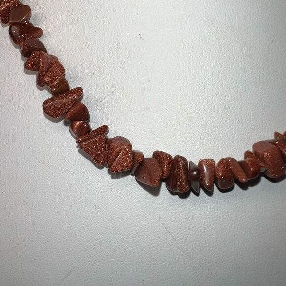 Boho Genuine Goldstone Chunky Long Necklace - Picture 2 of 7